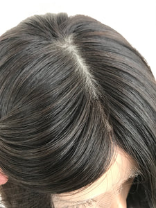 Iris - Lace Front Medical Human Hair Wig 18  Inch Medium Cap