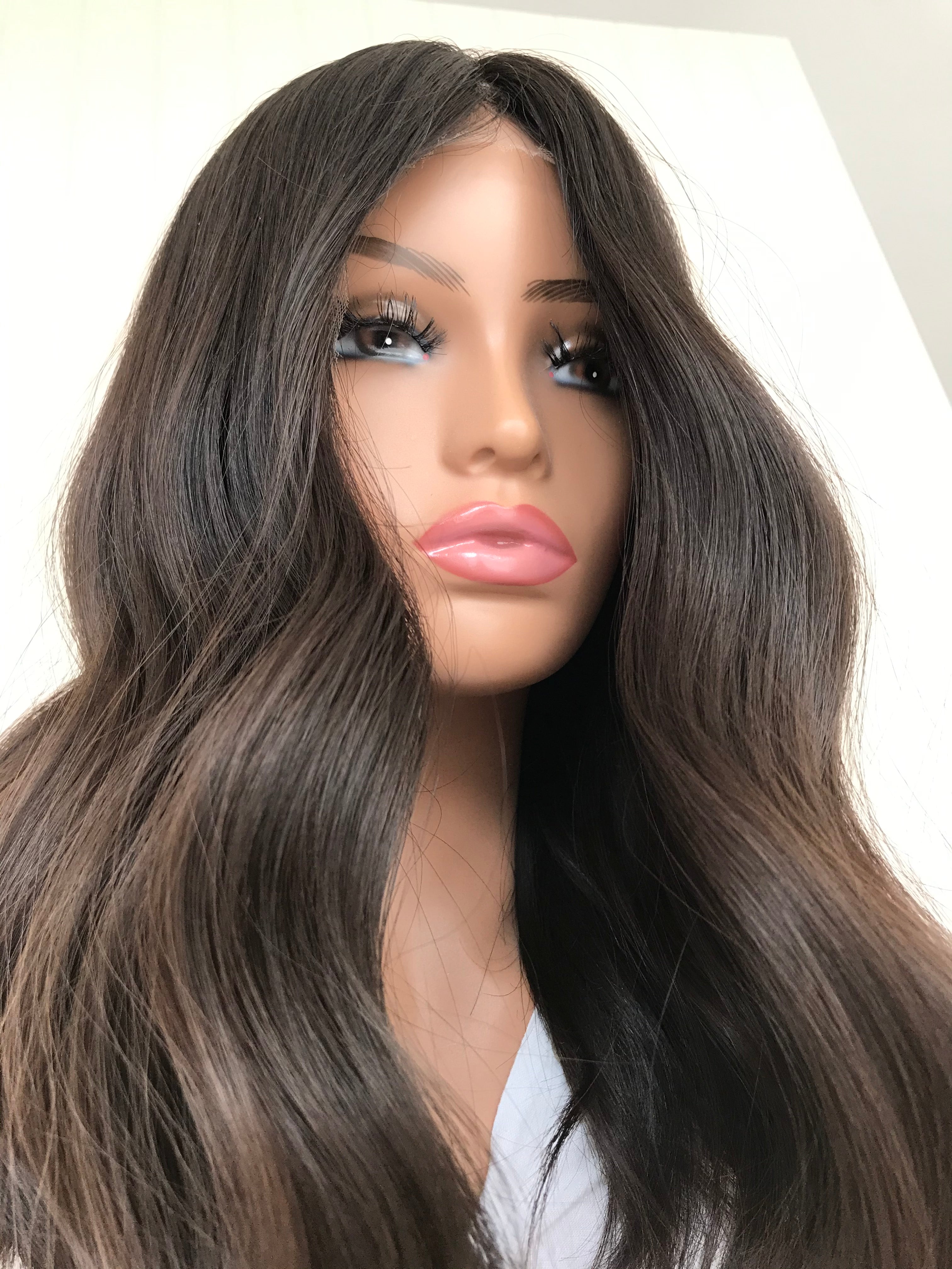 Iris - Lace Front Medical Human Hair Wig 18  Inch Medium Cap